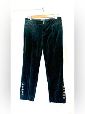 Anthropologie Velvet Essential Slim Emerald Green Pants, 8